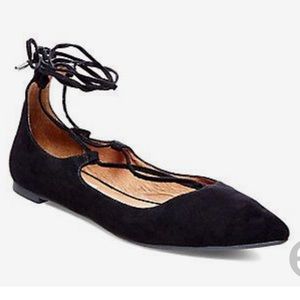 Steve Madden lecrew black lace up flats 9.5